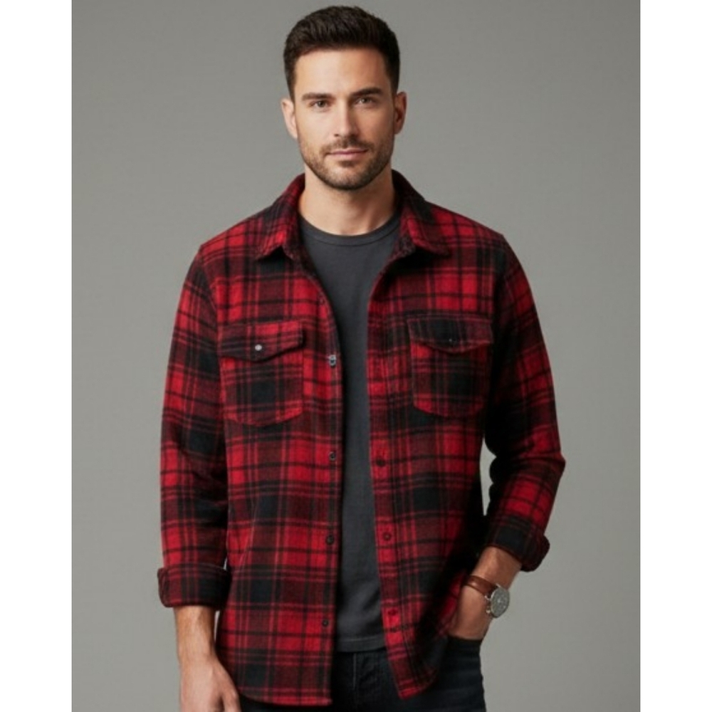 O'Neill Men's Buffalo Plaid Fleece Snap Button Top
